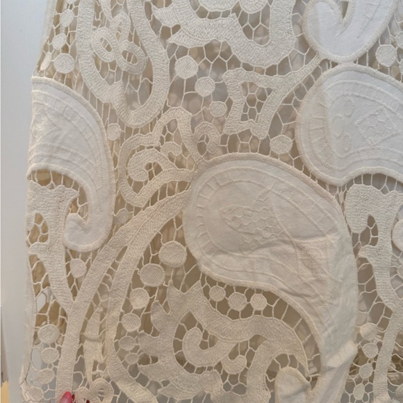 K1. See by Chloe White Ruffle Smocked Lace Dress Paisley Ruffle - Picture 5 of 11